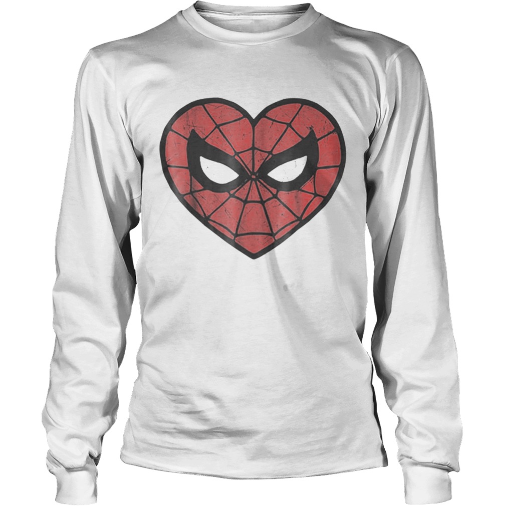 Marvel Spiderman Face Mask Valentines Heart Logo Shirt - Kingteeshop