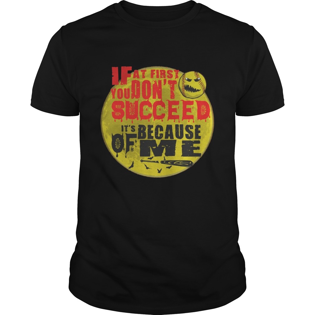 Baseball If at first you don’t succeed It’s because of me shirt
