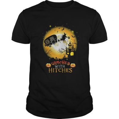 Guys Witches with hitches camping Halloween shirt