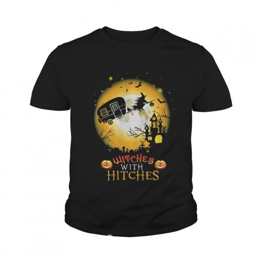 Youth Tee Witches with hitches camping Halloween shirt