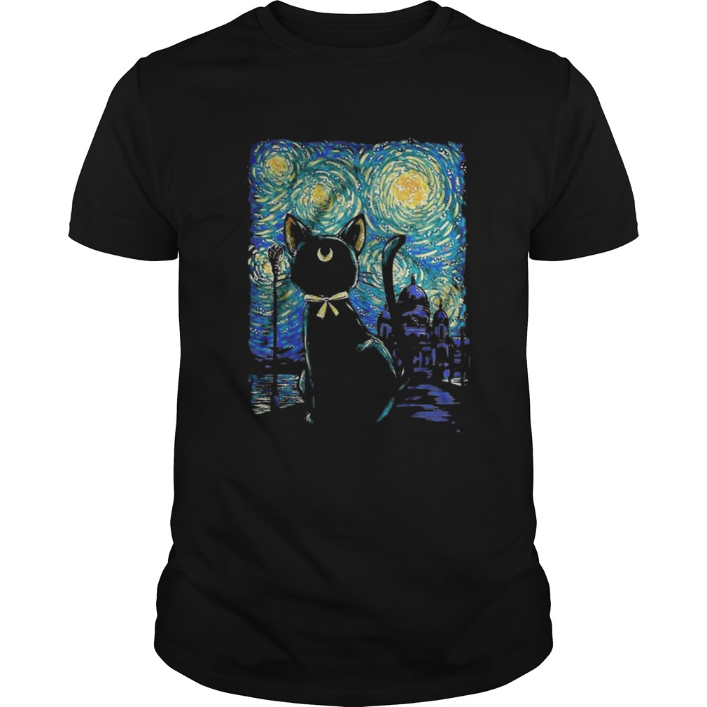 Witch Cat In Starry Night shirt