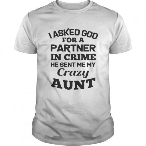 I asked God for a partner in crime he sent me my crazy aunt shirt