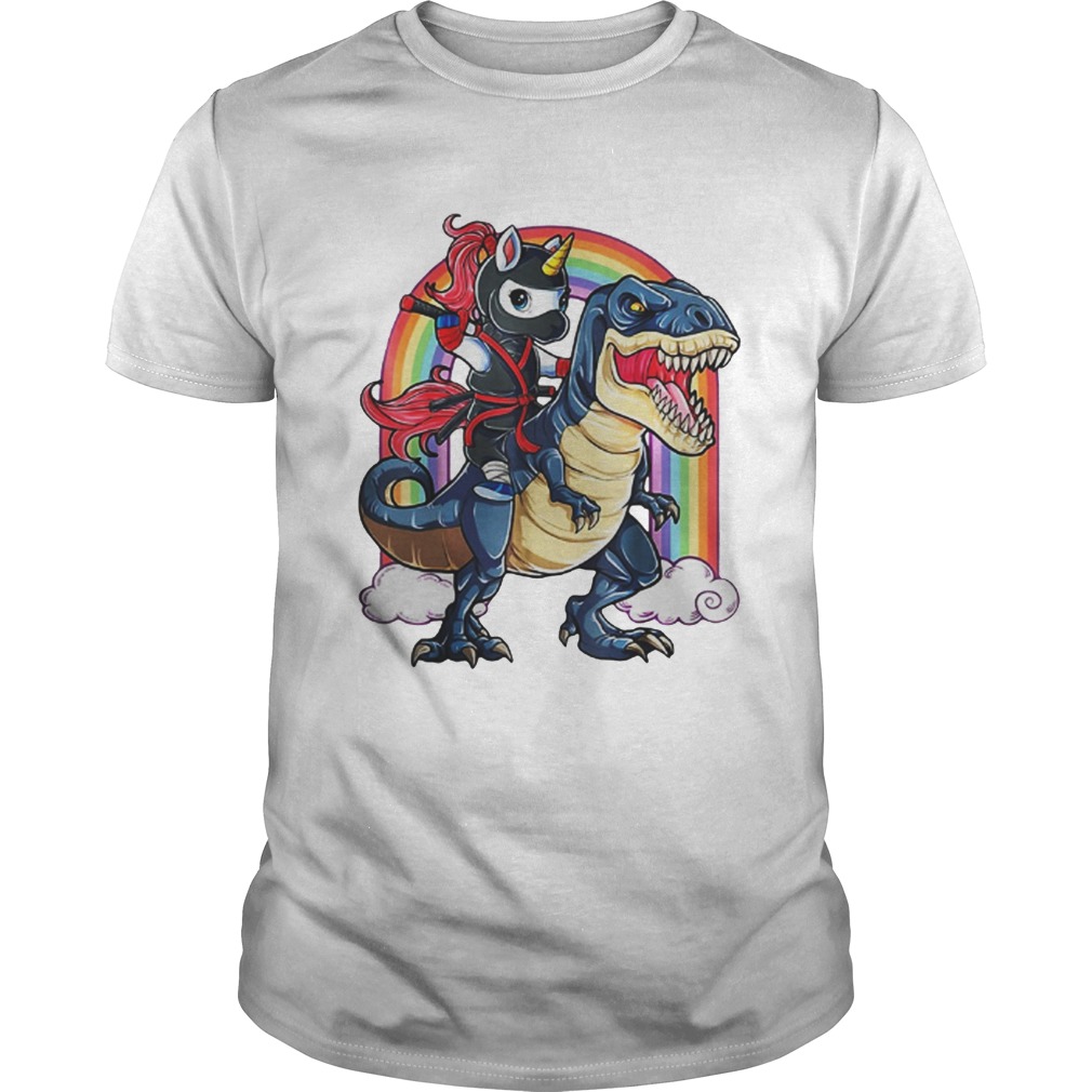 Dinosaur Ninja Unicorn Rainbow shirt