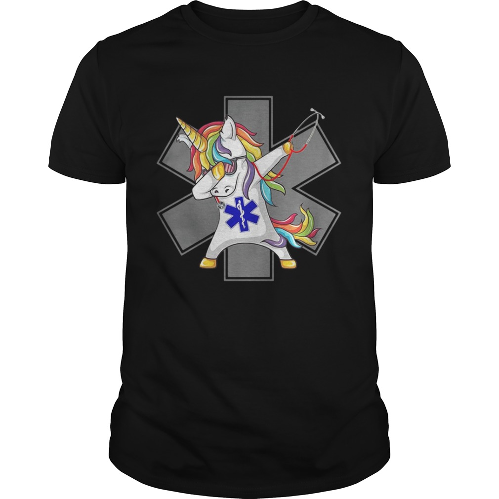 Unicorn dabbing nurse strong magic shirt