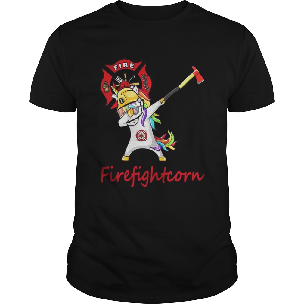 Dabbing Unicorn Firefighter Firefightcorn shirt