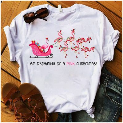 Flamingo I am dreaming of a pink Christmas shirt