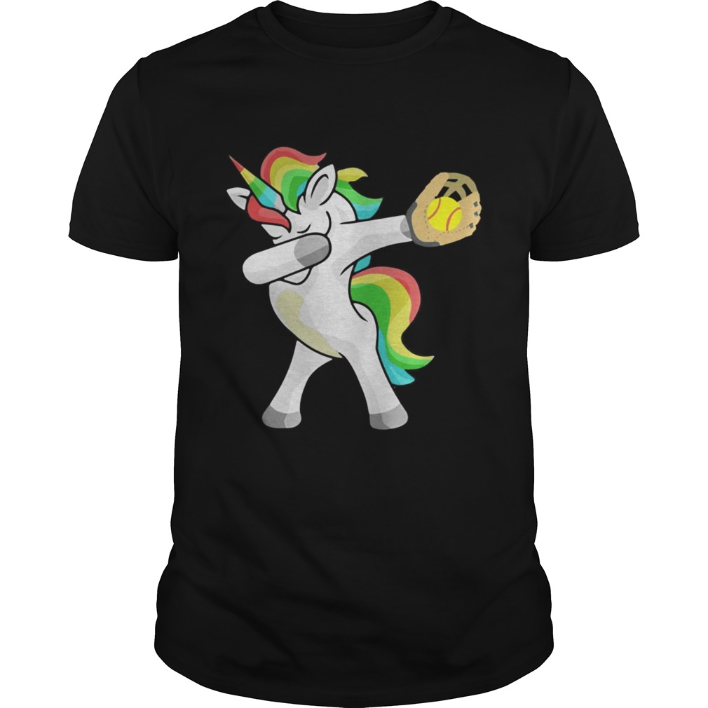 Softball Unicorn Dabbing shirt