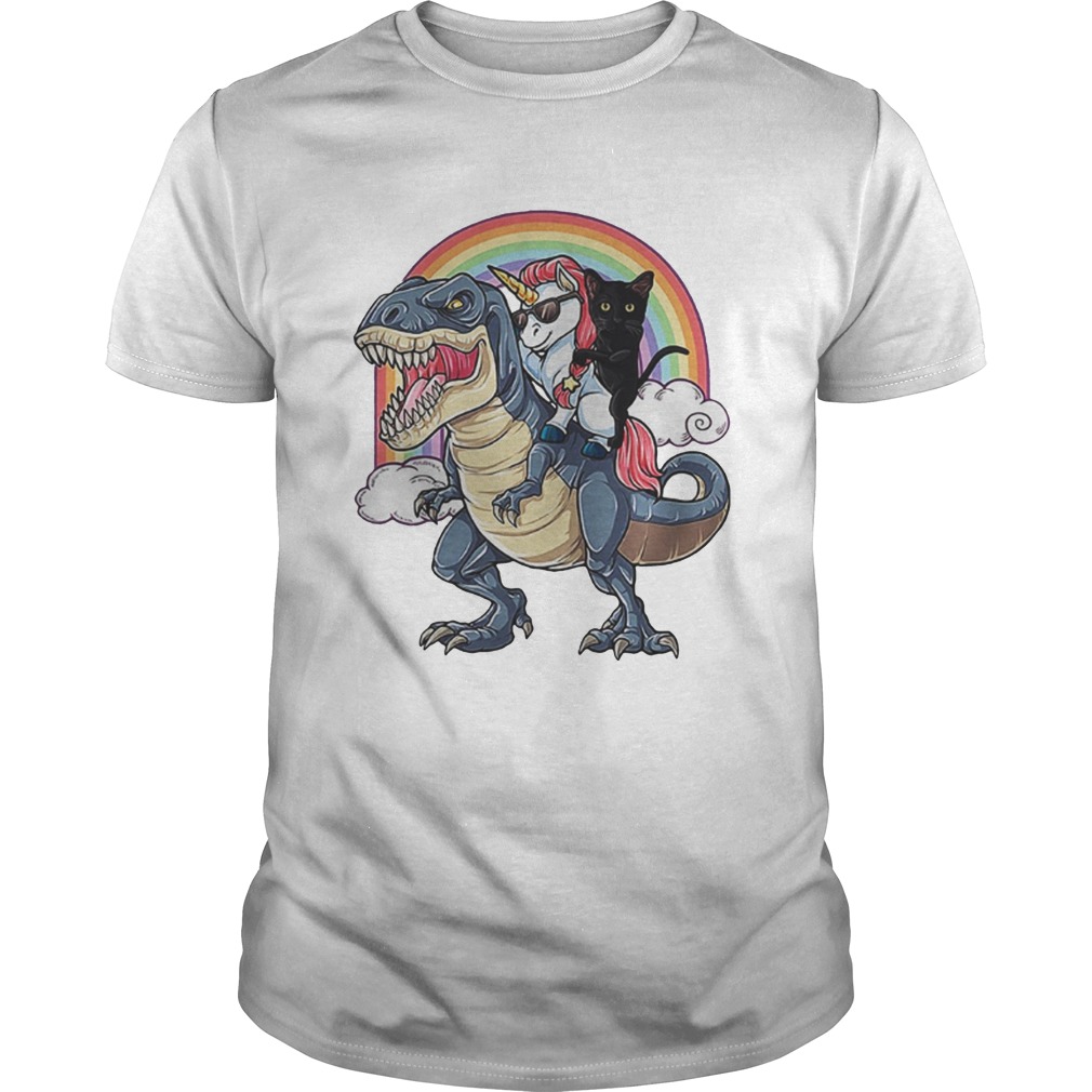 T-Rex Unicorn Cat Boss Rainbow shirt