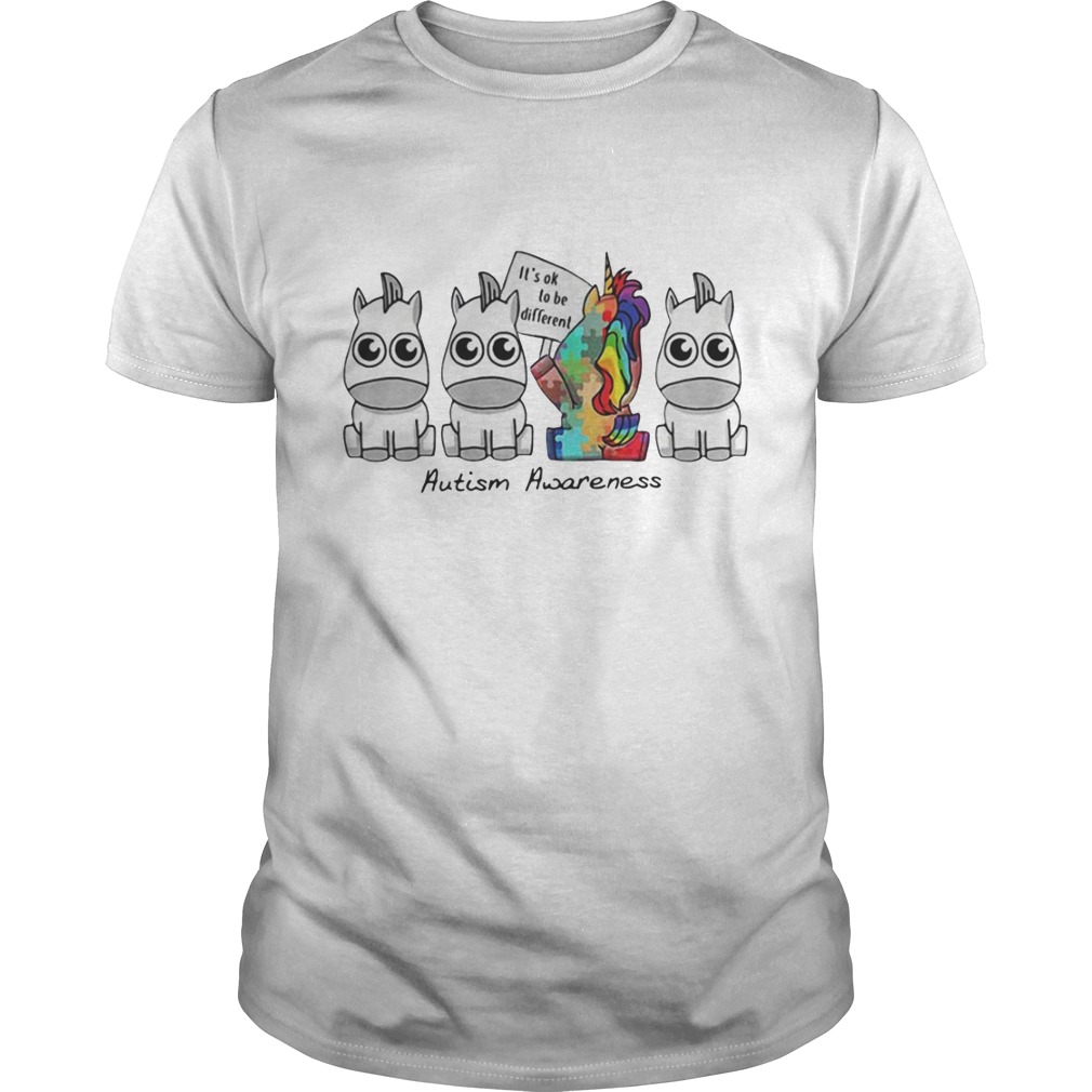 Unicorn It’s Ok to be different Autism Awareness shirt