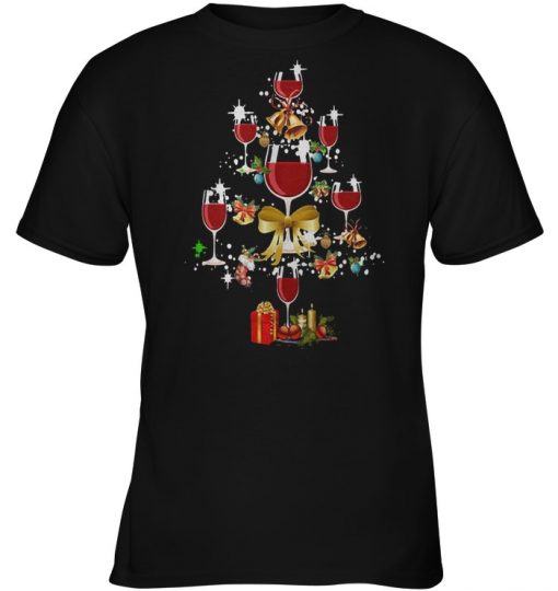 Wine glass Christmas tree sweater