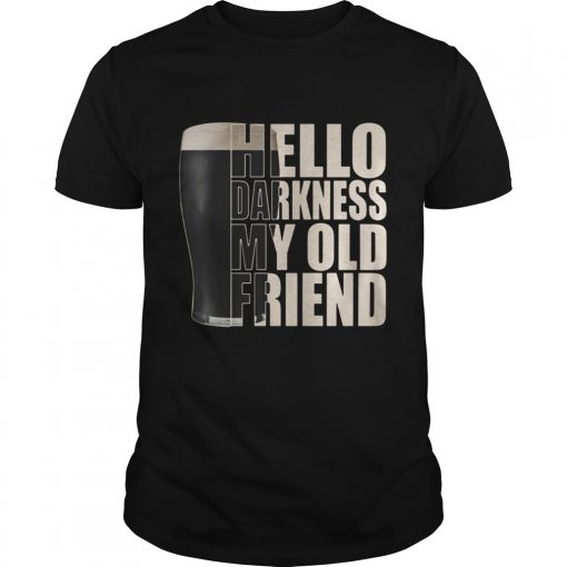 Guys Official Guinness beer hello darkness my old friend shirt