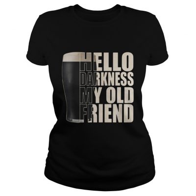 Ladies tee Official Guinness beer hello darkness my old friend shirt