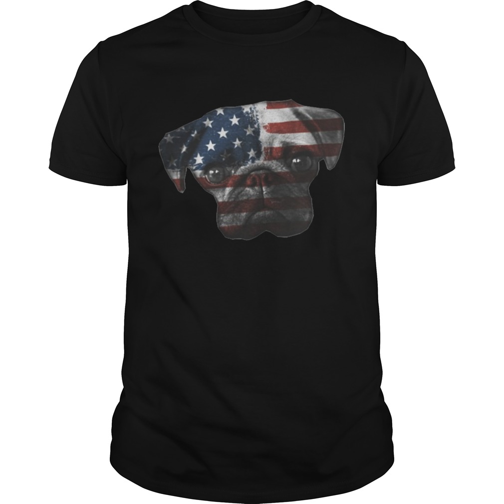 American Flag Pug Dog Shirt