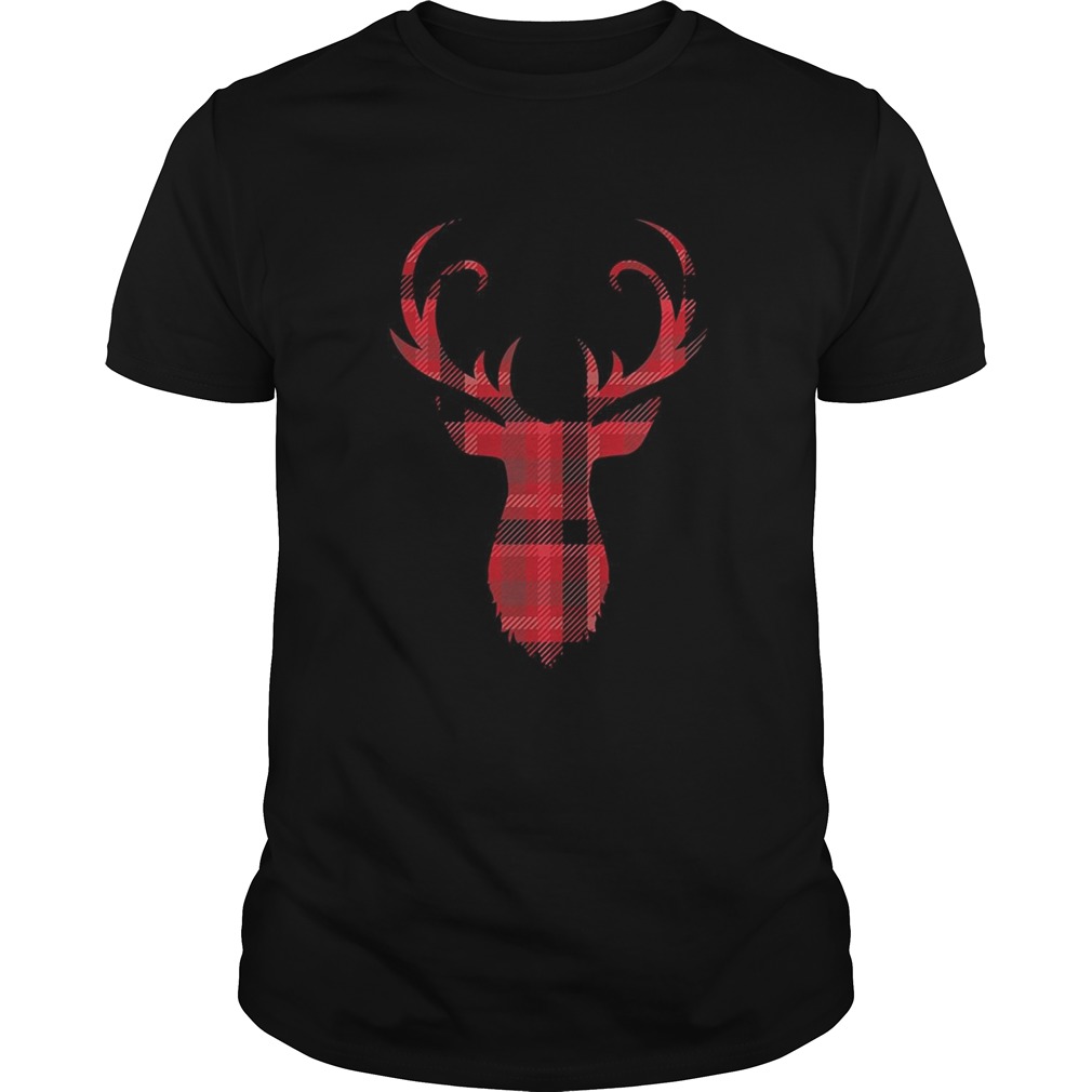 Classic RedBlack Plaid Deer Silhouette Scottish TShirt