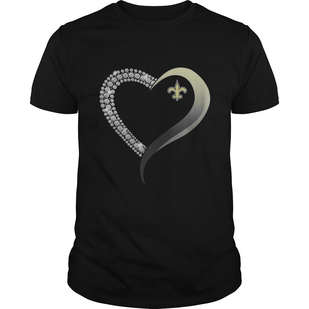 Glitter love heart New Orleans Saints shirt