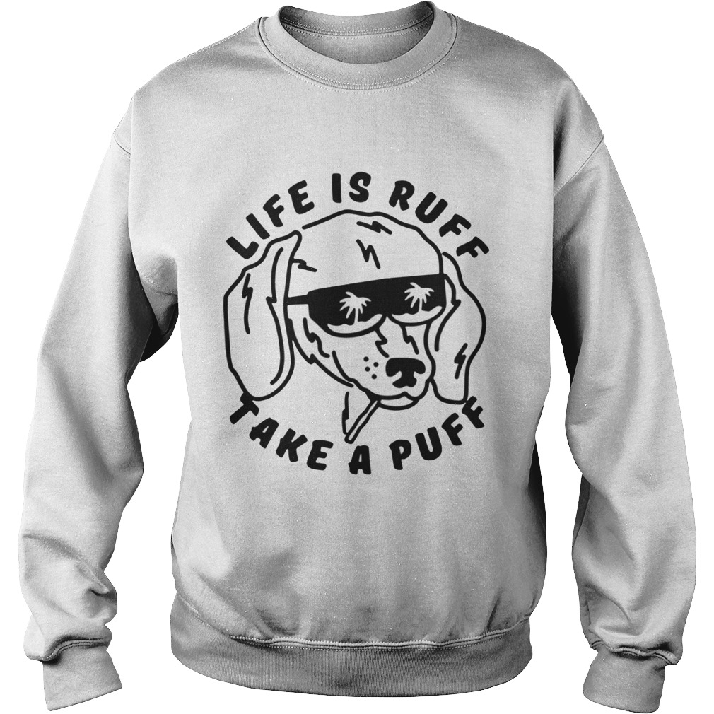 Life is Ruff Take A Puff Womens Basic Short Sleeve Top Crew Neck T-Shirts 