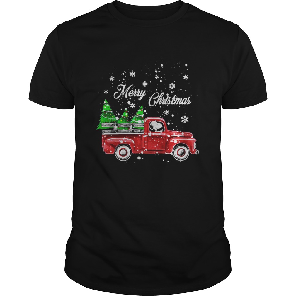 Snoopy driving christmas tree truck Merry Christmas shirt