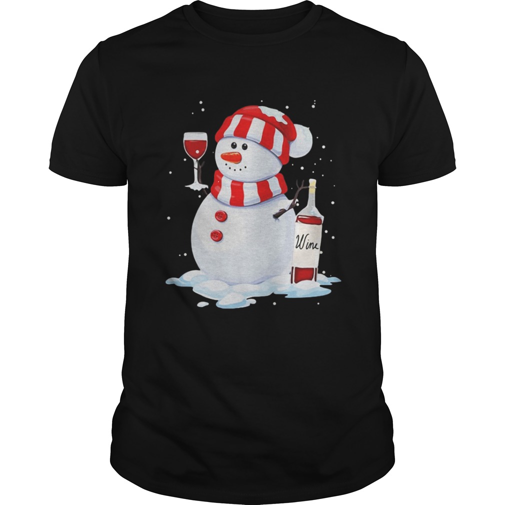 Snowman I love wine shirt