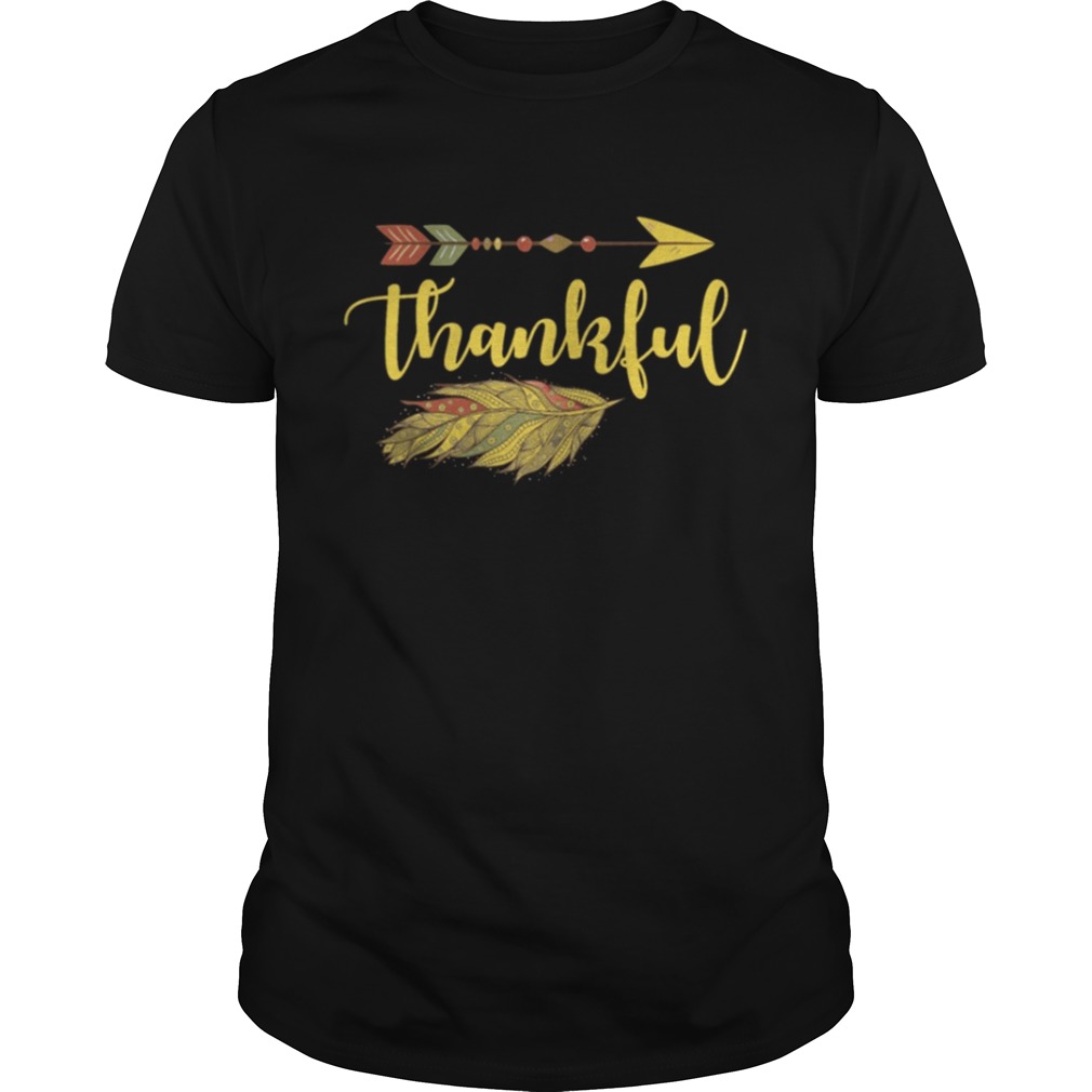 Thankful Arrow Feather Thanksgiving T-Shirt