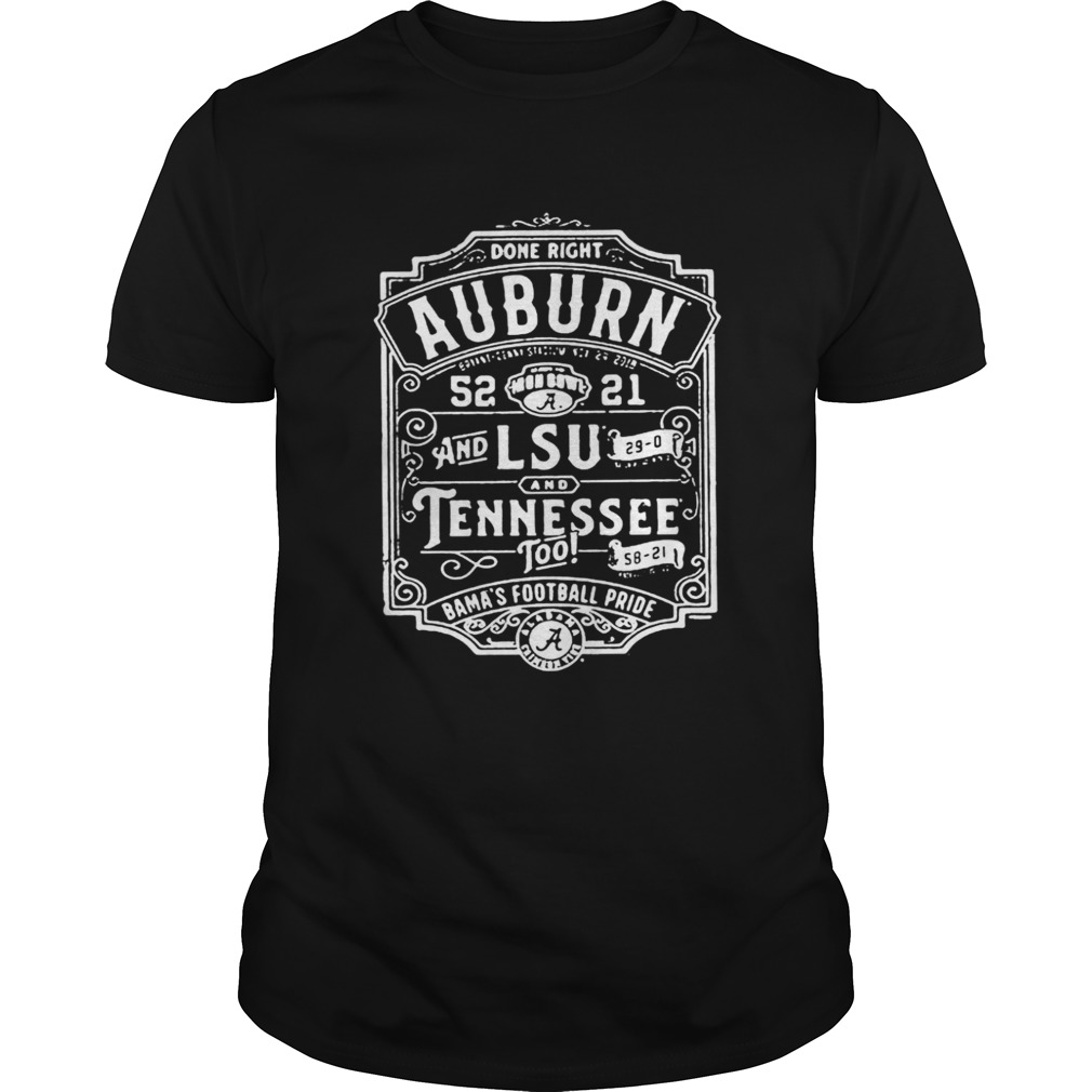 Auburn 52 21 Tennessee Bama’s football pride shirt
