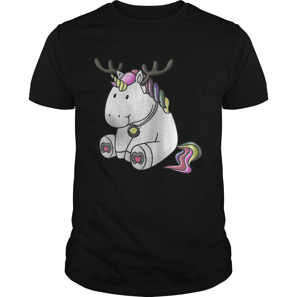 Cute Christmas Comic Reindeer Unicorn Shirt
