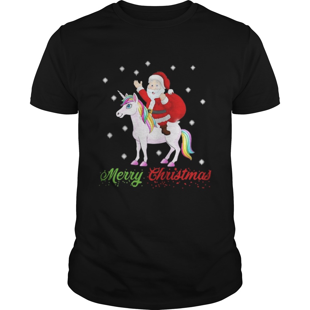 Merry Christmas Santa Claus Riding A Unicorn Shirt