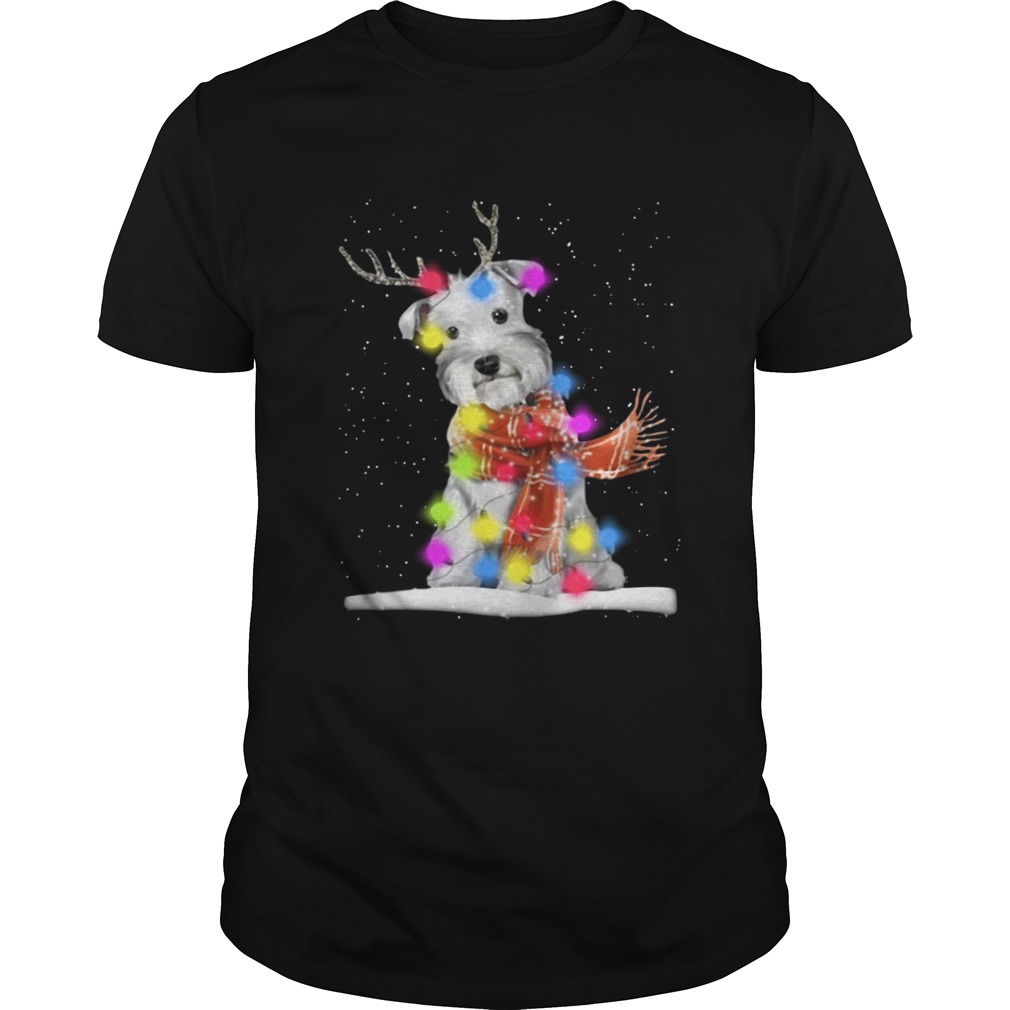 Schnauzer reindeer and Christmas lights Shirt