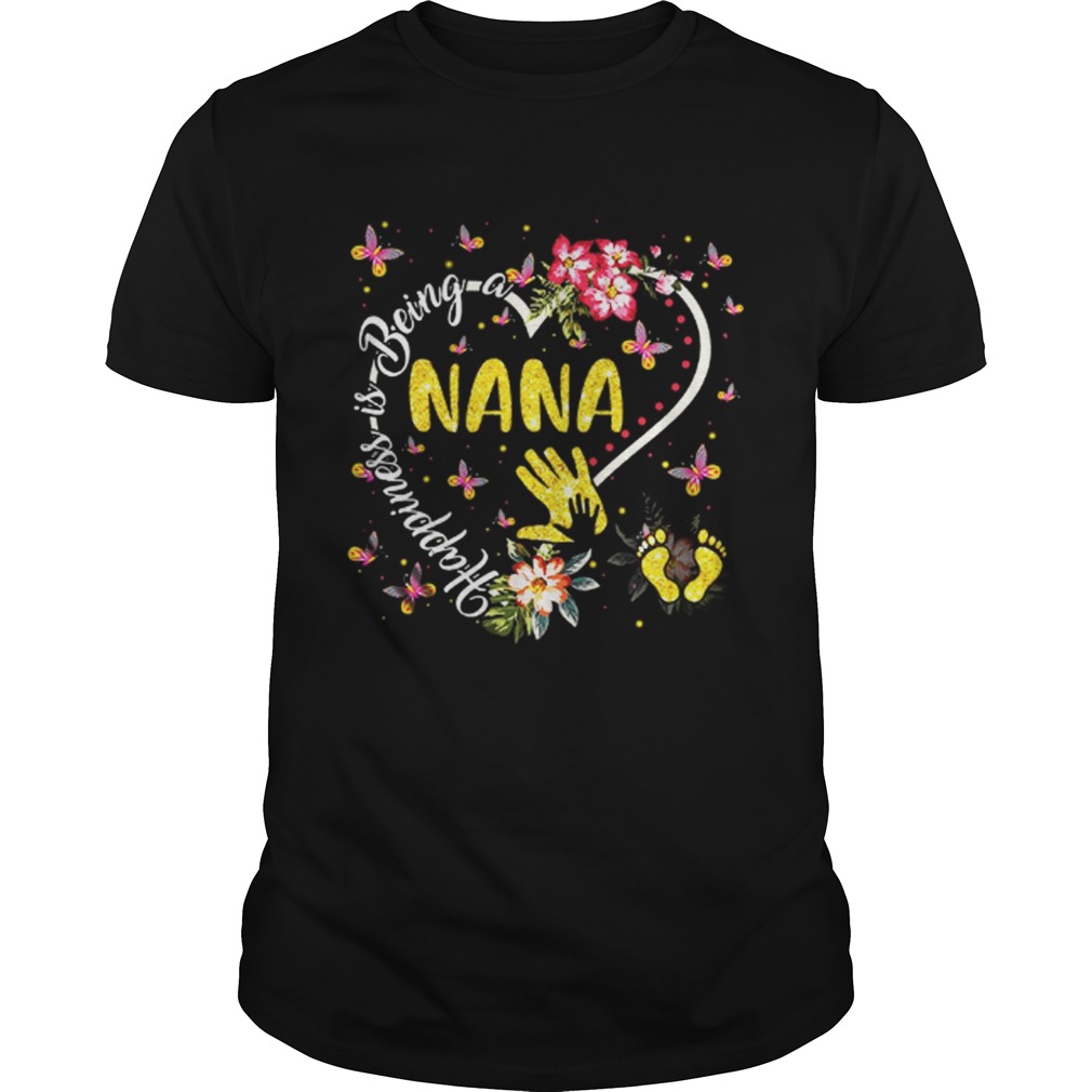 Happiness Is Being A Nana Black Shirt