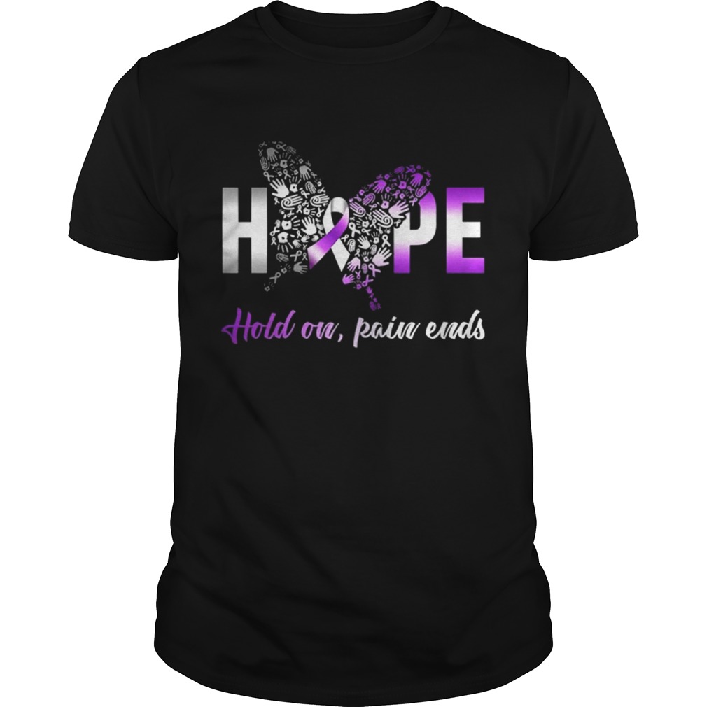 Hope hold on pain ends Breast Cancer Awarenes shirt