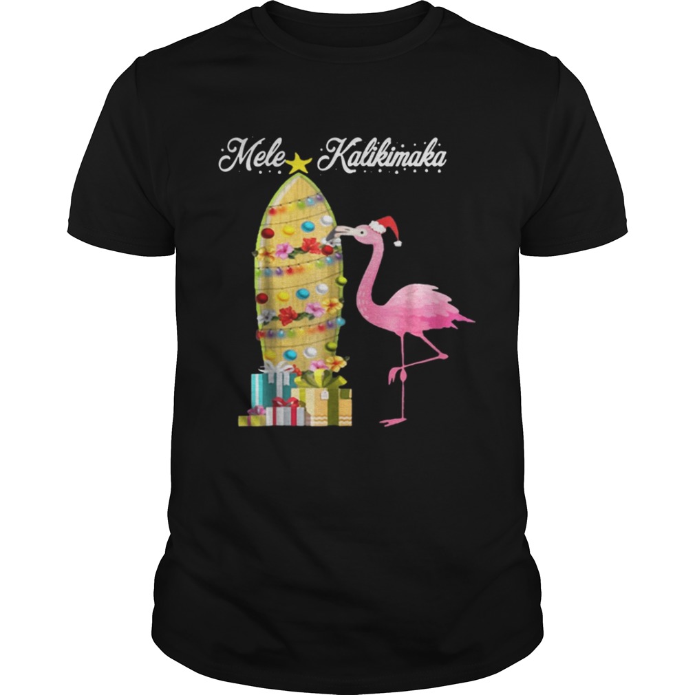 Hawaii Mele Kalikimaka Flamingo Hawaiian Christmas shirt