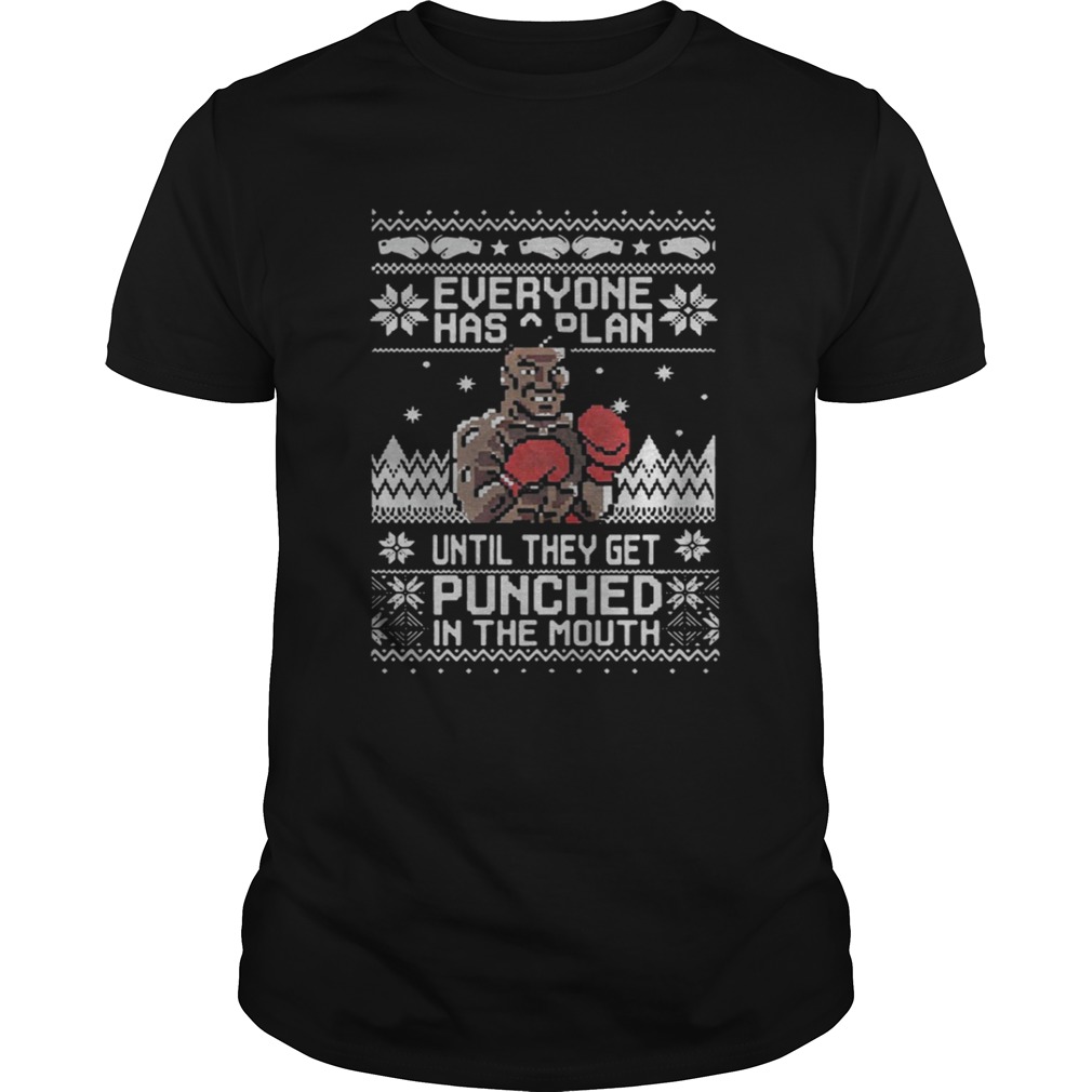 Mike Tyson Punch Everyone has a plan until ugly Christmas sweate