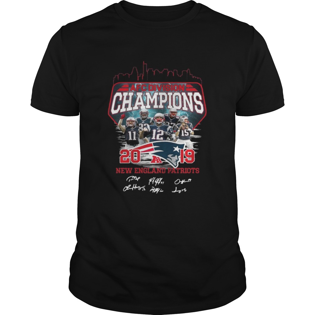 New England Patriots 2019 Afc Division Champions With Signature Shirt