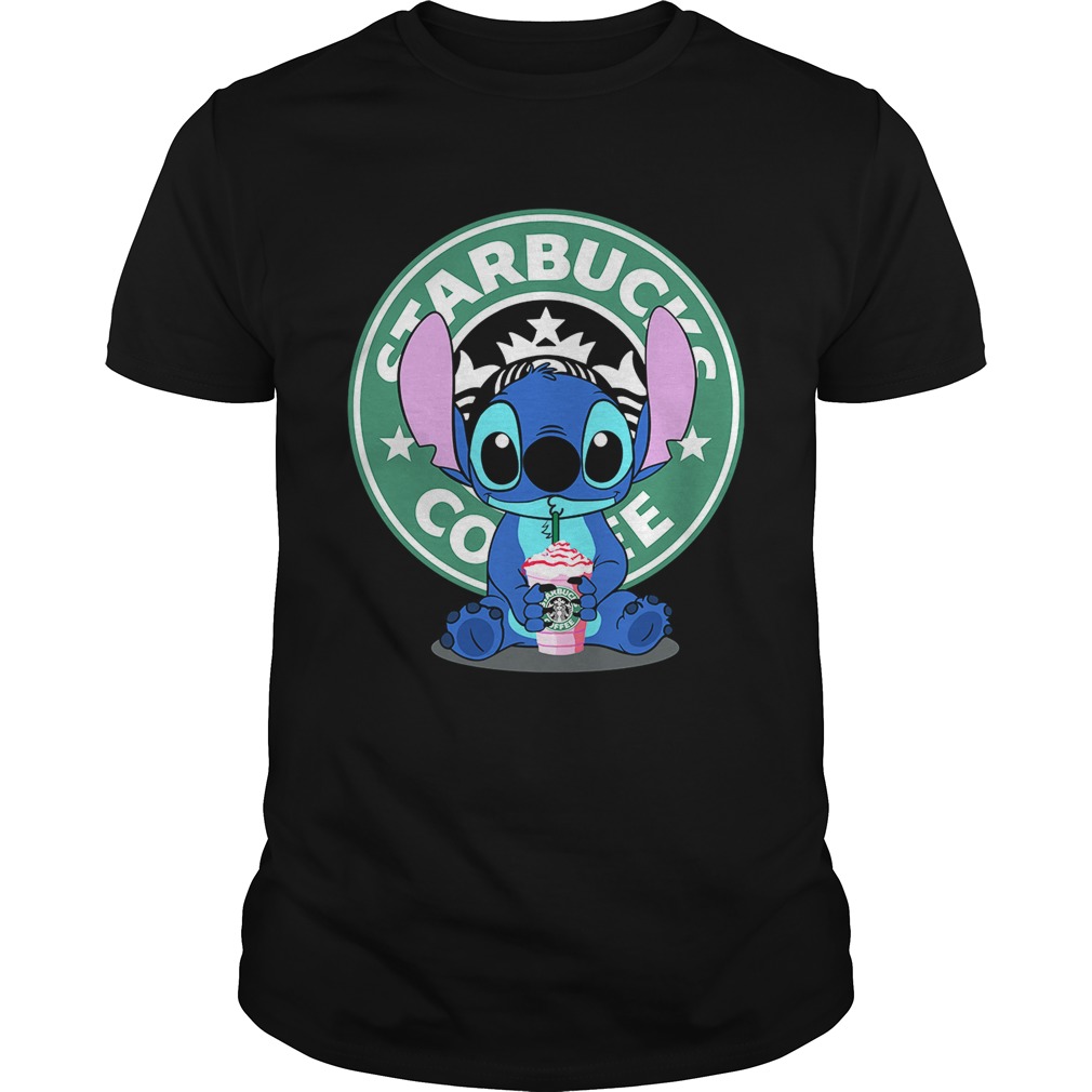 Stitch drinking Starbucks coffee shirt