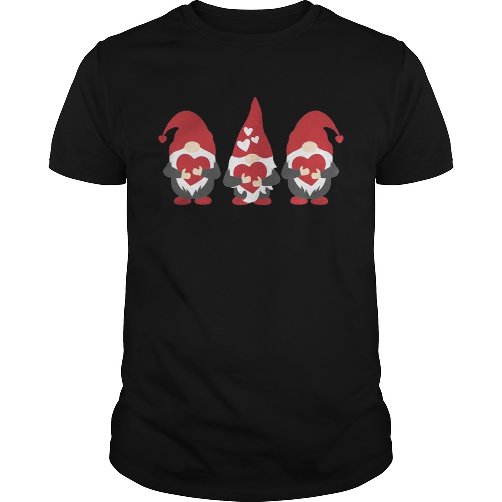 Three Gnomes Holding Hearts Valentine’s Day T-Shirt