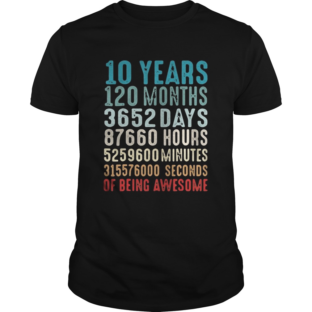 10 Years Old 10th Birthday Vintage Retro T Shirt