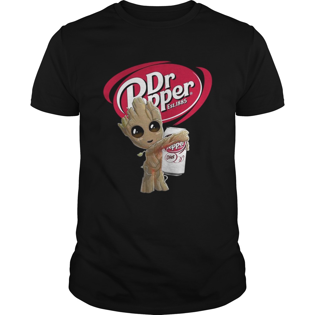 Baby Groot hug Dr Pepper shirt