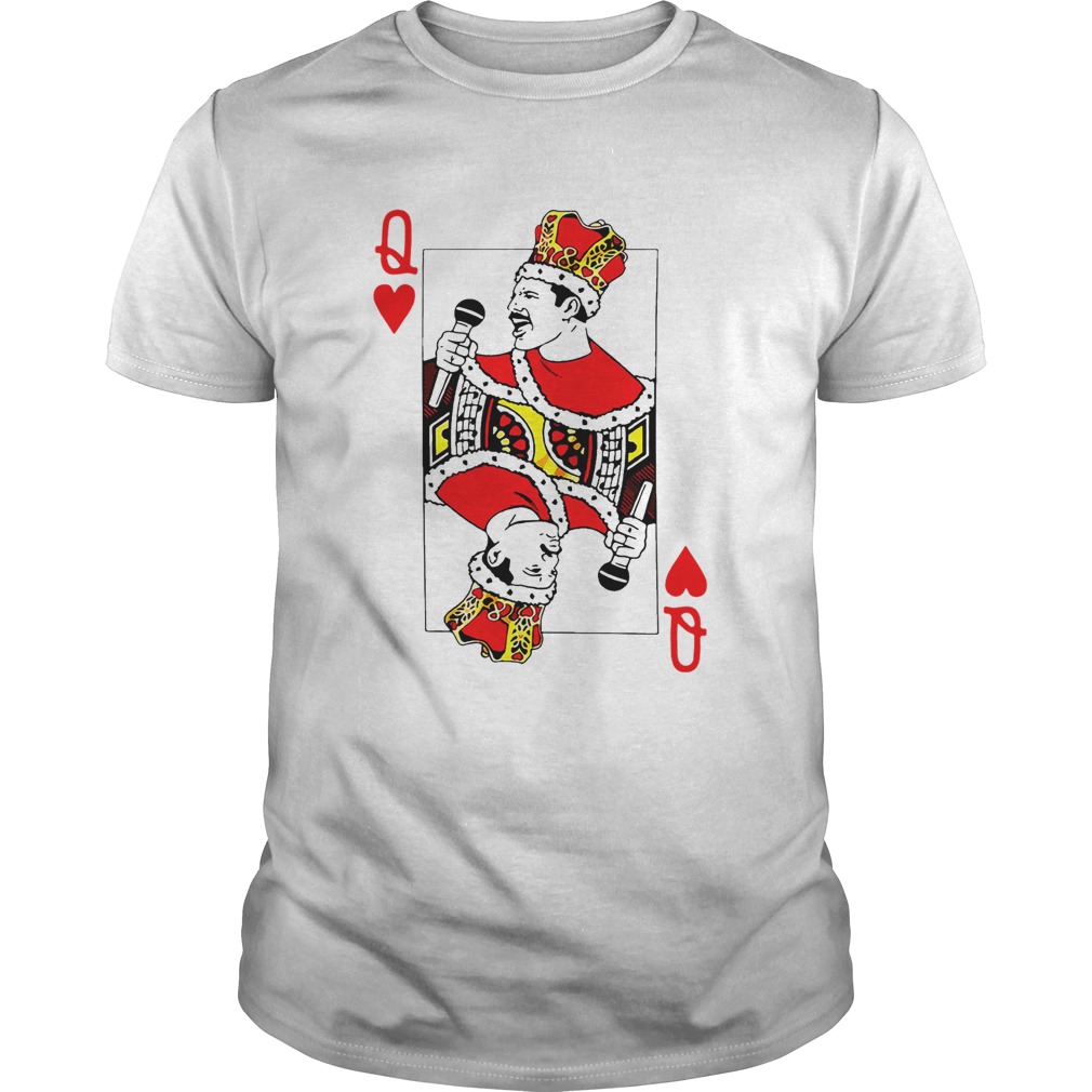 Freddie Mercury save the Queen playing card shirt