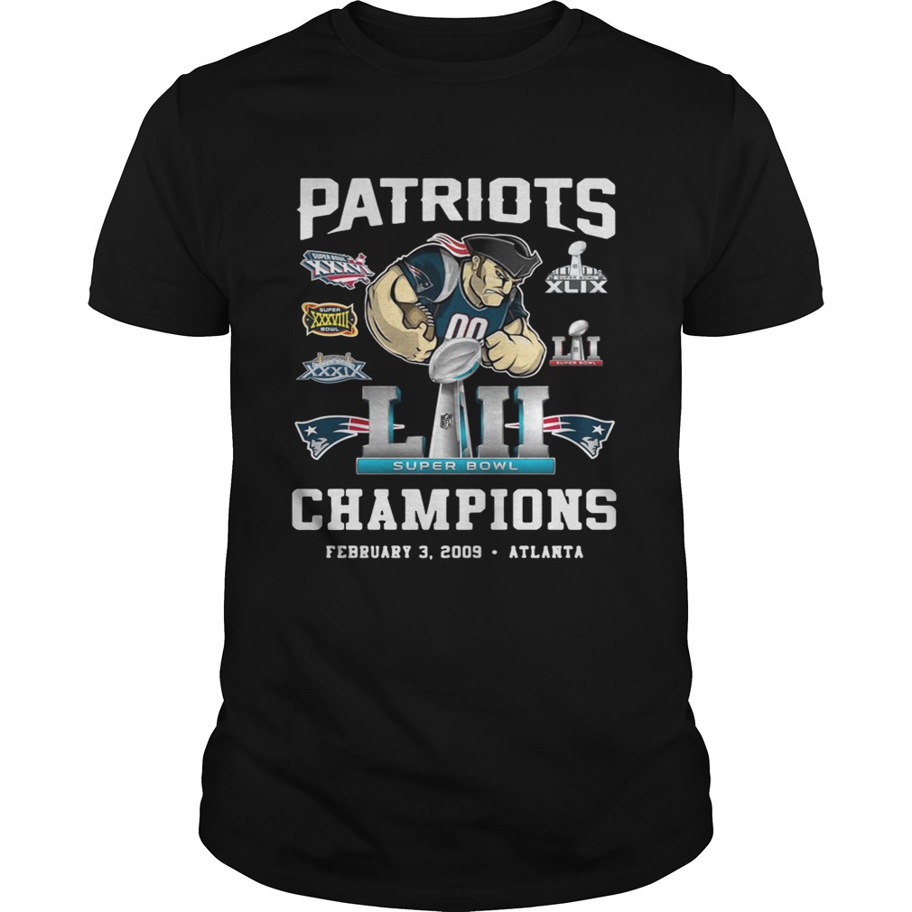 Patriots Liii Champions February 3 2009 Atlanta shirt