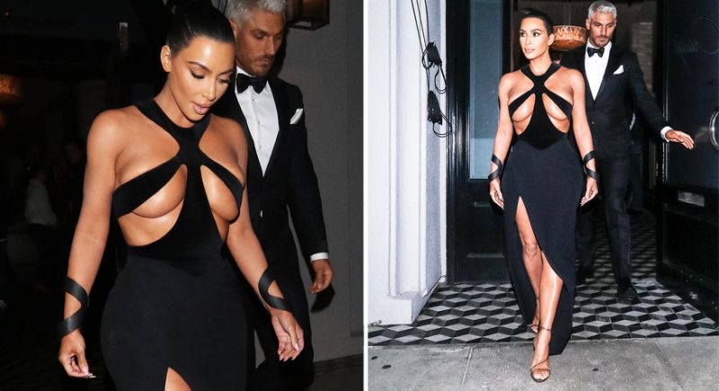 Kim Kardashian Wears Her Most Shocking Dress Ever as She Manages to Avoid a Nip Slip