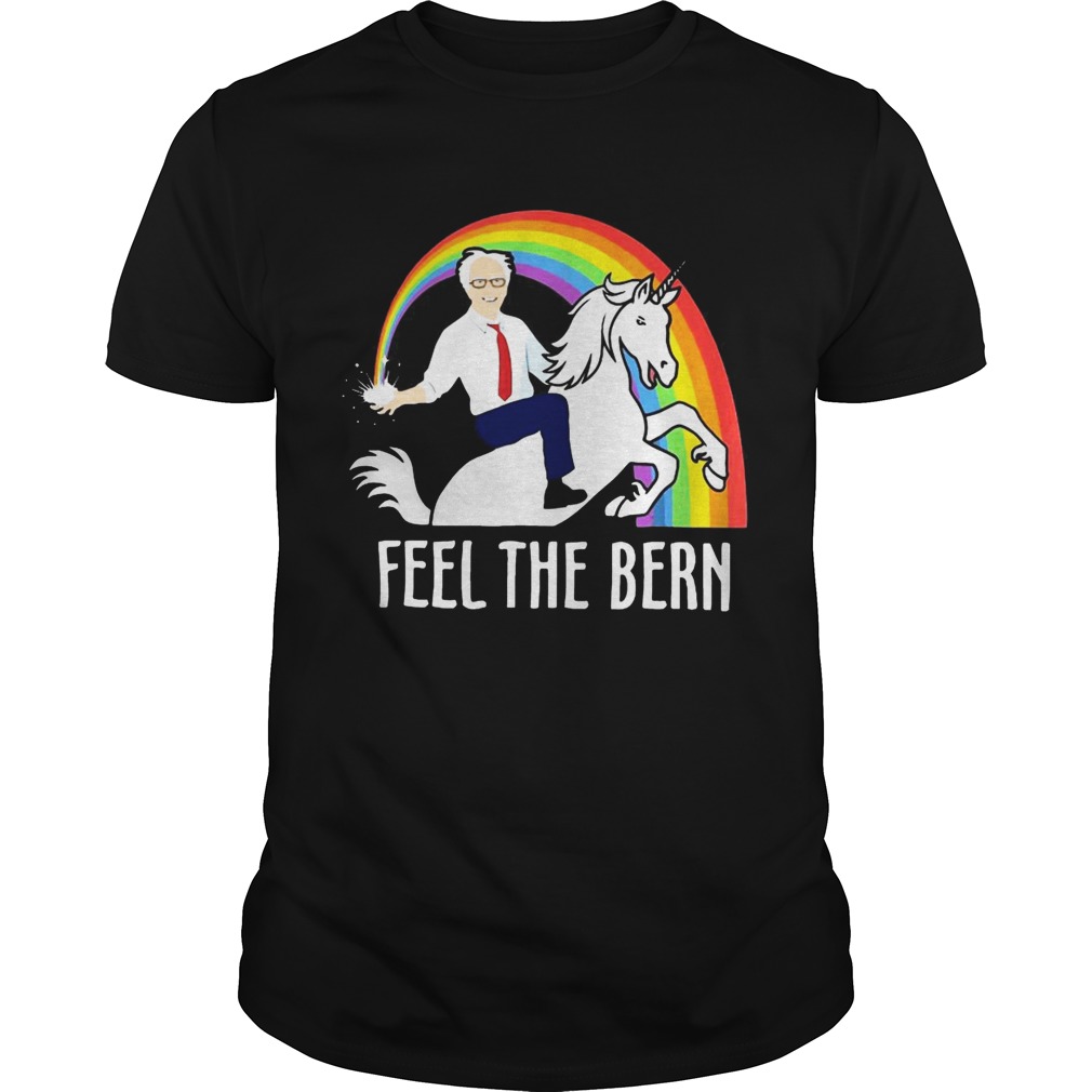 Bernie Sanders riding Unicorn feel the bern shirt
