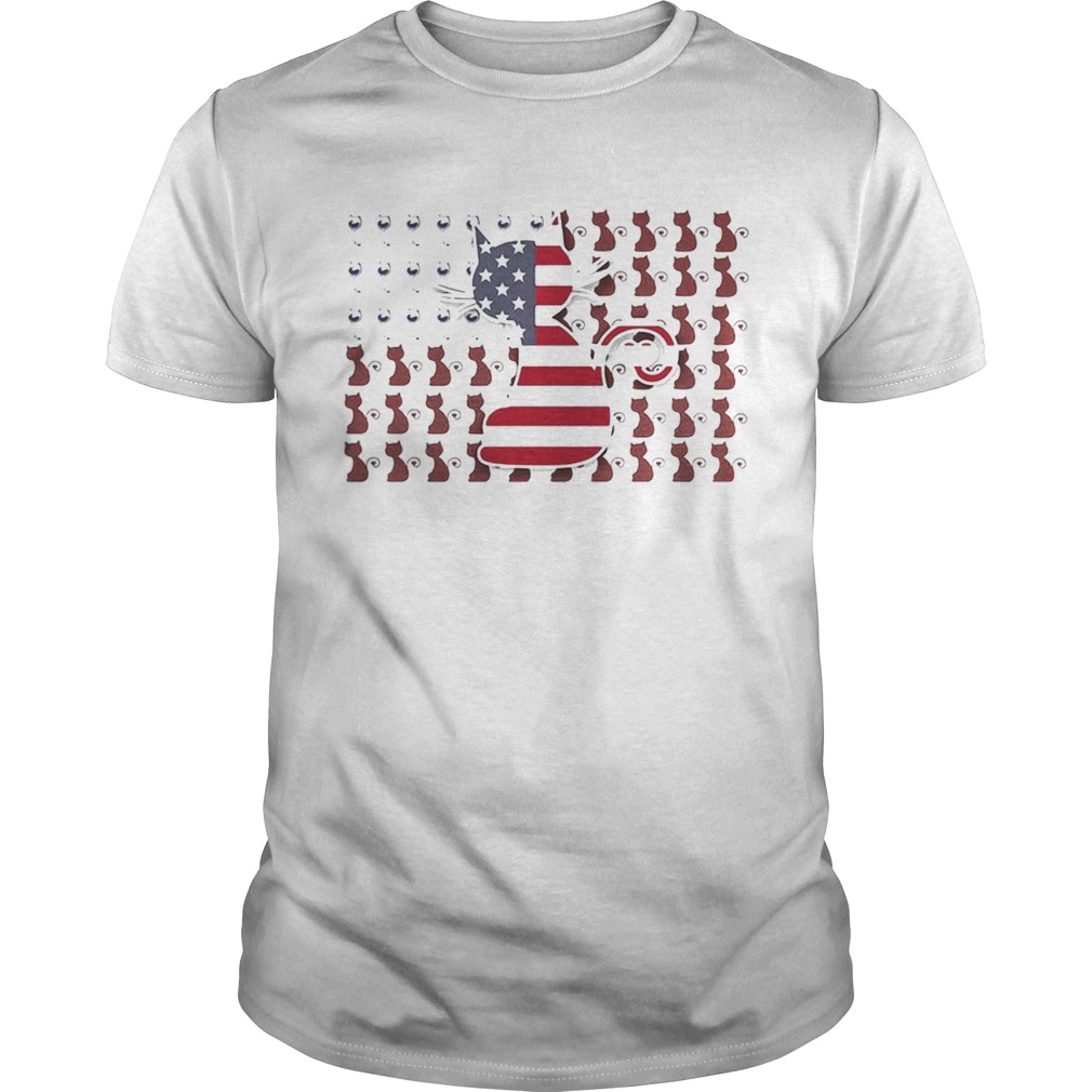 Cat and Wine American Flag shirt