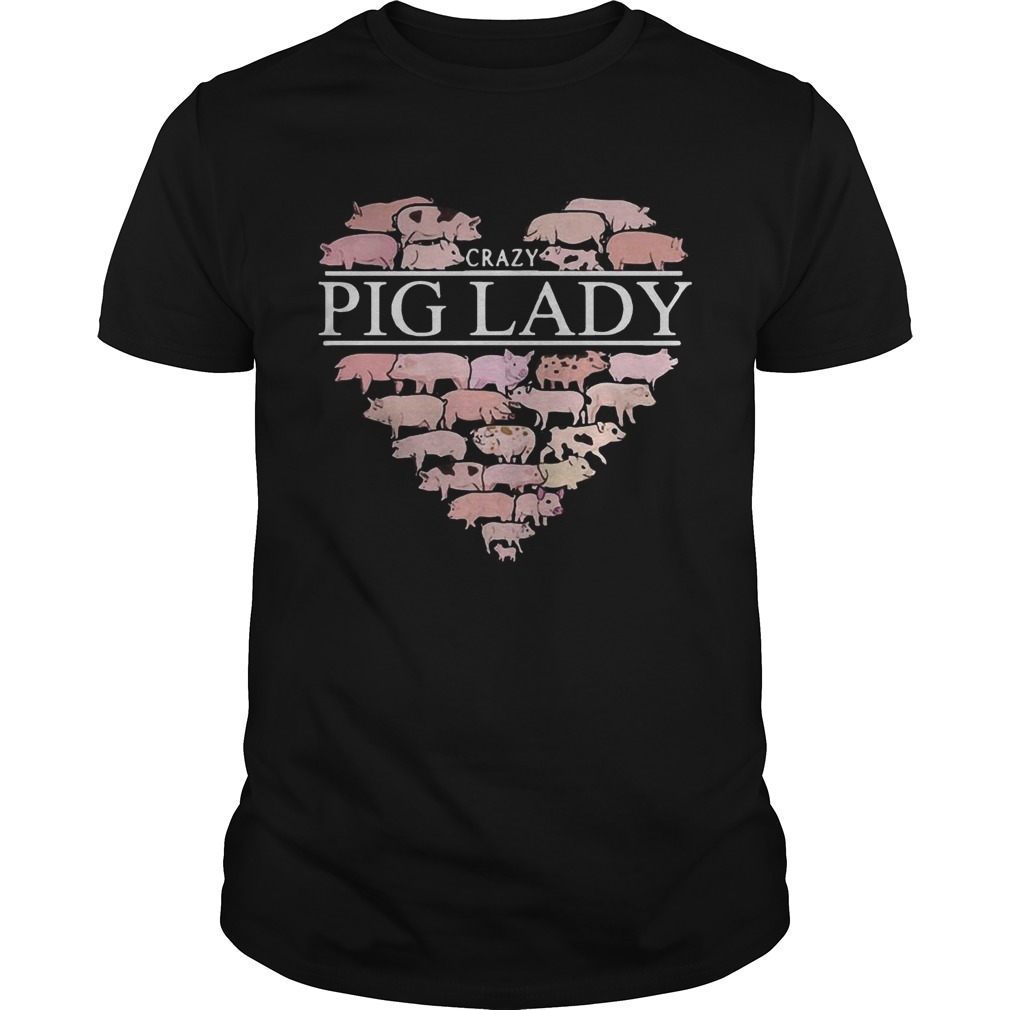 Heart crazy pig lady T-Shirt