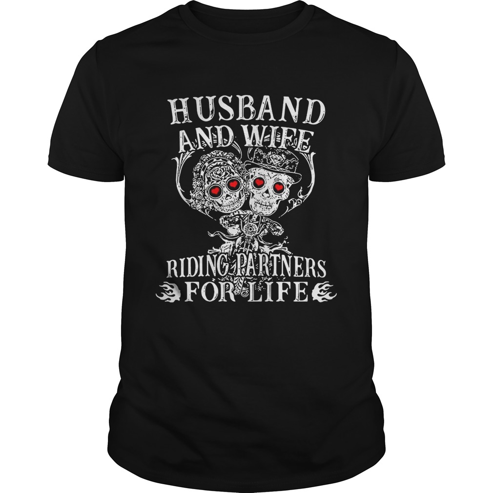 Skeletons Husband and wife riding partners for life shirt