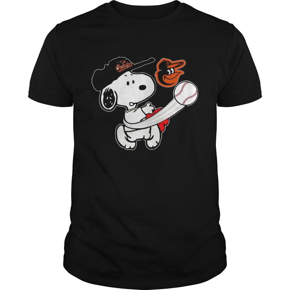 Snoopy Play Baseball T-Shirt For Fan Orioles Team