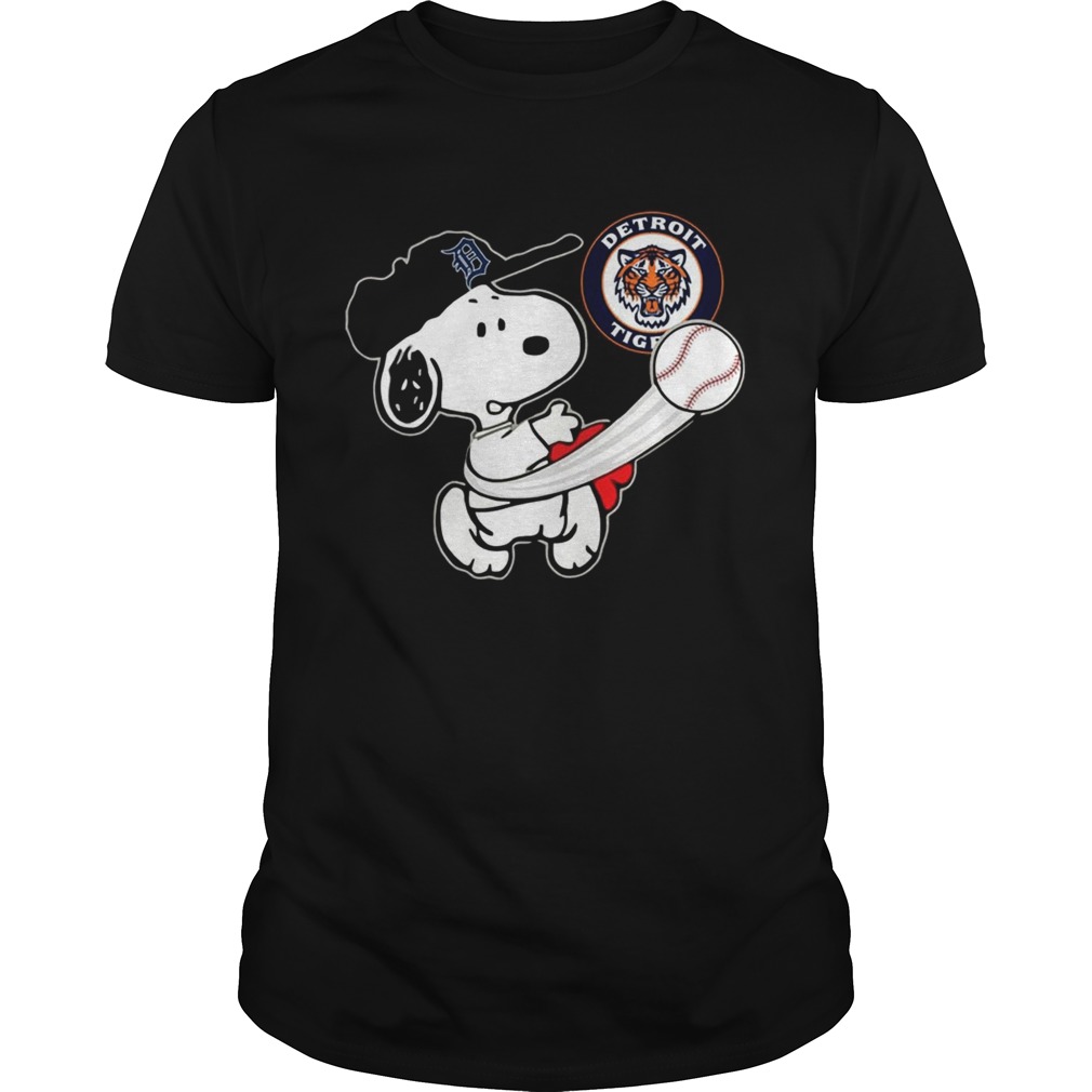 Snoopy Play Baseball T-Shirt For Fan Tigers Team