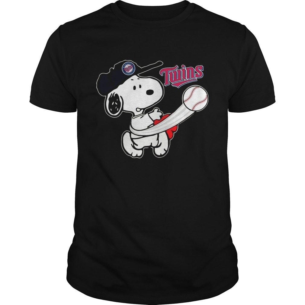Snoopy Play Baseball T-Shirt For Fan Twins Team