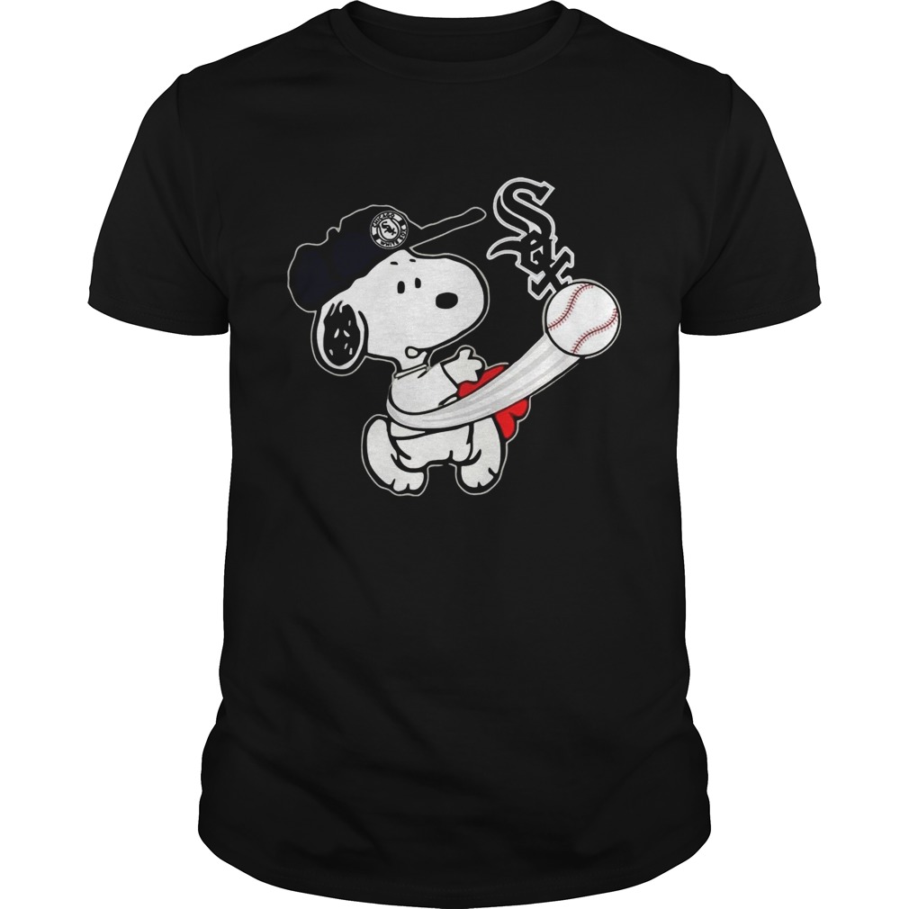 Snoopy Play Baseball T-Shirt For Fan White Sox Team