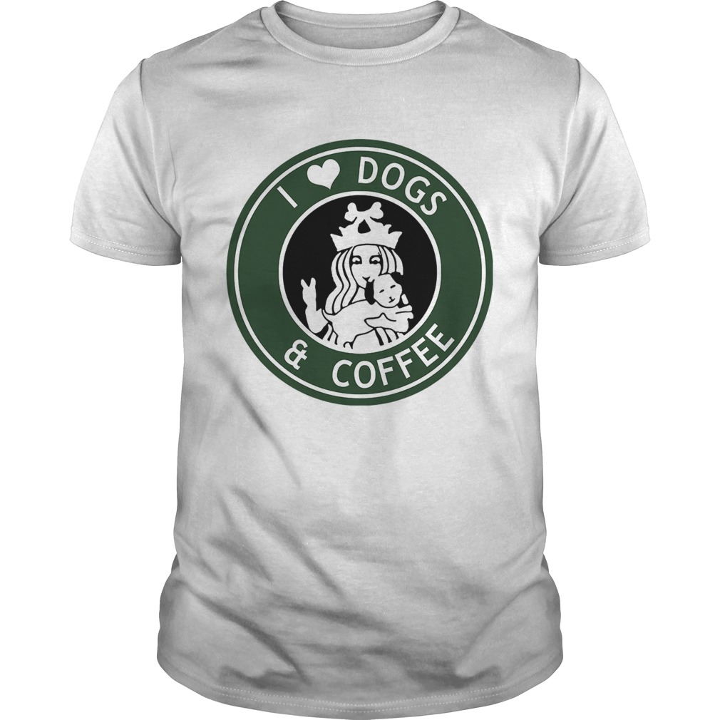 Starbucks Coffee I love dogs and coffee shirt