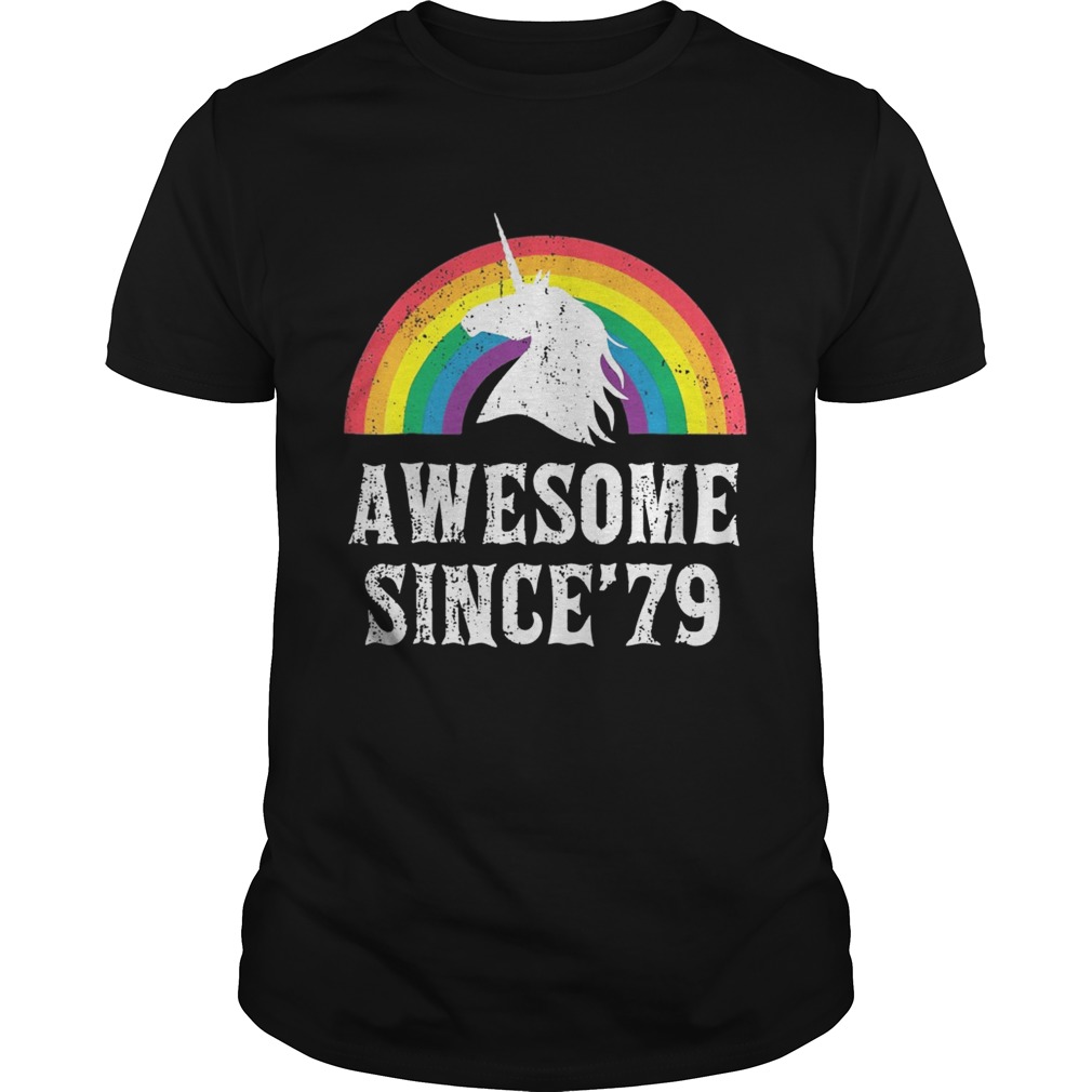 Unicorn 40th Birthday Rainbow Awesome since’79 shirt