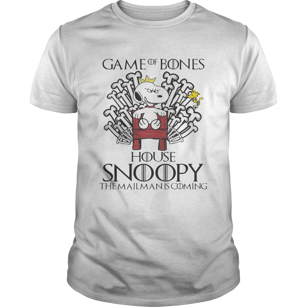 Game of bones house snoopy the mailman is coming t-shirt